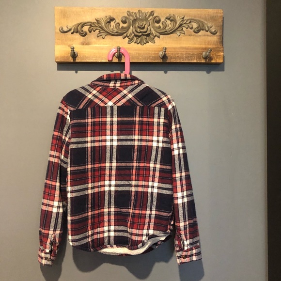 Fleece Lined Plaid Top - Picture 2 of 3